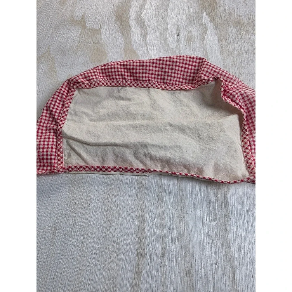 Vintage Rooster Toaster Cover Red Gingham Plaid Farmhouse Cottagecore Kitchen